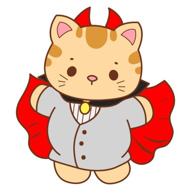 Çeşitli aktiviteleri olan bir grup sevimli kedi. Kupa defteri ve çıkartma için Kawaii hayvan kedisi. Komik kedi çizimleri..