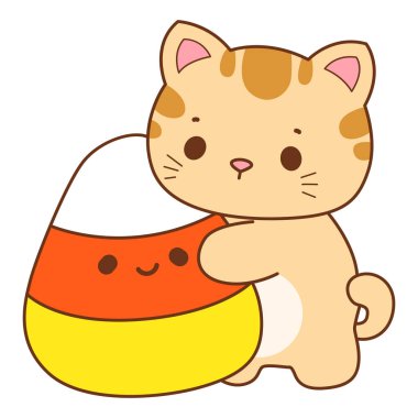 Çeşitli aktiviteleri olan bir grup sevimli kedi. Kupa defteri ve çıkartma için Kawaii hayvan kedisi. Komik kedi çizimleri..