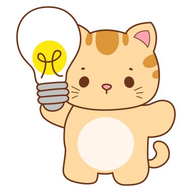 Çeşitli aktiviteleri olan bir grup sevimli kedi. Kupa defteri ve çıkartma için Kawaii hayvan kedisi. Komik kedi çizimleri..