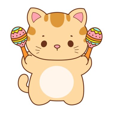 Çeşitli aktiviteleri olan bir grup sevimli kedi. Kupa defteri ve çıkartma için Kawaii hayvan kedisi. Komik kedi çizimleri..