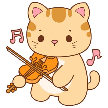 Çeşitli aktiviteleri olan bir grup sevimli kedi. Kupa defteri ve çıkartma için Kawaii hayvan kedisi. Komik kedi çizimleri..