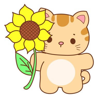 Çeşitli aktiviteleri olan bir grup sevimli kedi. Kupa defteri ve çıkartma için Kawaii hayvan kedisi. Komik kedi çizimleri..