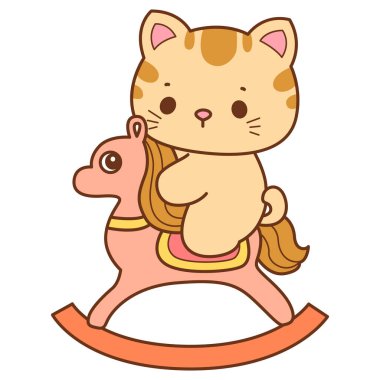 Çeşitli aktiviteleri olan bir grup sevimli kedi. Kupa defteri ve çıkartma için Kawaii hayvan kedisi. Komik kedi çizimleri..