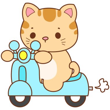 Çeşitli aktiviteleri olan bir grup sevimli kedi. Kupa defteri ve çıkartma için Kawaii hayvan kedisi. Komik kedi çizimleri..