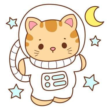 Çeşitli aktiviteleri olan bir grup sevimli kedi. Kupa defteri ve çıkartma için Kawaii hayvan kedisi. Komik kedi çizimleri..