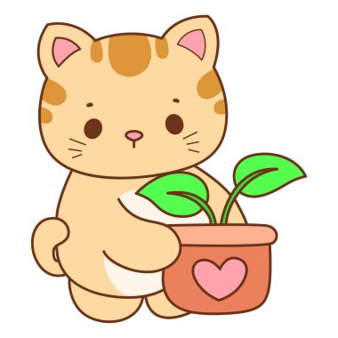 Çeşitli aktiviteleri olan bir grup sevimli kedi. Kupa defteri ve çıkartma için Kawaii hayvan kedisi. Komik kedi çizimleri..