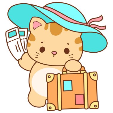 Çeşitli aktiviteleri olan bir grup sevimli kedi. Kupa defteri ve çıkartma için Kawaii hayvan kedisi. Komik kedi çizimleri..