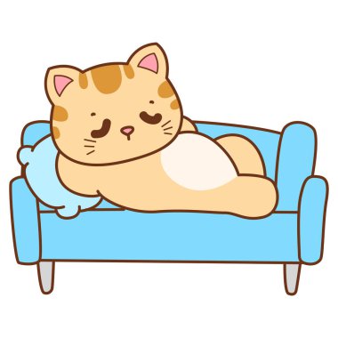 Çeşitli aktiviteleri olan bir grup sevimli kedi. Kupa defteri ve çıkartma için Kawaii hayvan kedisi. Komik kedi çizimleri..