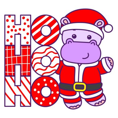 Tatlı su aygırı vektör ikonu. Komik bebek su aygırı hayvan serisi illüstrasyonu. Kabarık su aygırlarının hayatı.