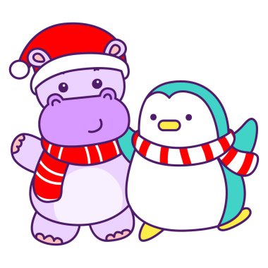 Tatlı su aygırı vektör ikonu. Komik bebek su aygırı hayvan serisi illüstrasyonu. Kabarık su aygırlarının hayatı.