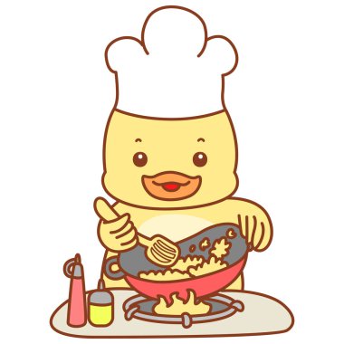 Şirin ördek vektör ikonu. Komik bebek ördek hayvan serisi örnekleri. Yumuşak Ördek Tasarımları Hayatı.