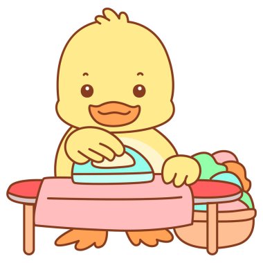 Şirin ördek vektör ikonu. Komik bebek ördek hayvan serisi örnekleri. Yumuşak Ördek Tasarımları Hayatı.