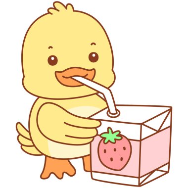 Şirin ördek vektör ikonu. Komik bebek ördek hayvan serisi örnekleri. Yumuşak Ördek Tasarımları Hayatı.