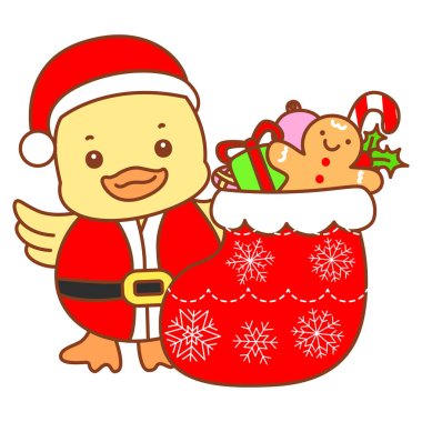 Şirin ördek vektör ikonu. Komik bebek ördek hayvan serisi örnekleri. Yumuşak Ördek Tasarımları Hayatı.