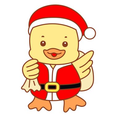 Şirin ördek vektör ikonu. Komik bebek ördek hayvan serisi örnekleri. Yumuşak Ördek Tasarımları Hayatı.