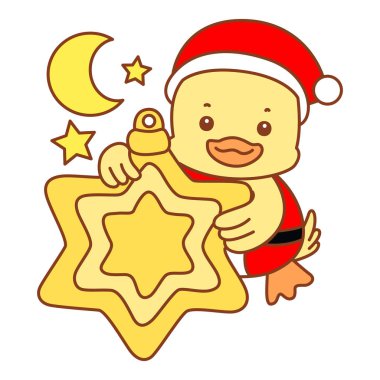 Şirin ördek vektör ikonu. Komik bebek ördek hayvan serisi örnekleri. Yumuşak Ördek Tasarımları Hayatı.