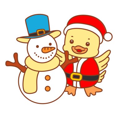 Şirin ördek vektör ikonu. Komik bebek ördek hayvan serisi örnekleri. Yumuşak Ördek Tasarımları Hayatı.