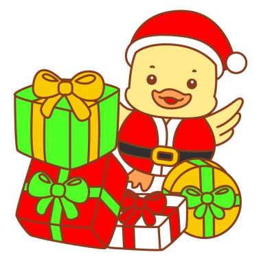 Şirin ördek vektör ikonu. Komik bebek ördek hayvan serisi örnekleri. Yumuşak Ördek Tasarımları Hayatı.