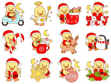 Şirin ördek vektör ikonu. Komik bebek ördek hayvan serisi örnekleri. Yumuşak Ördek Tasarımları Hayatı.