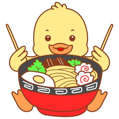 Şirin ördek vektör ikonu. Komik bebek ördek hayvan serisi örnekleri. Yumuşak Ördek Tasarımları Hayatı.