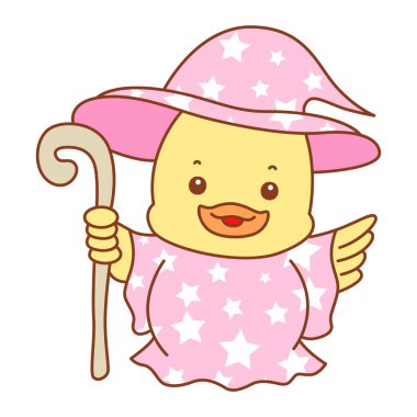 Şirin ördek vektör ikonu. Komik bebek ördek hayvan serisi örnekleri. Yumuşak Ördek Tasarımları Hayatı.