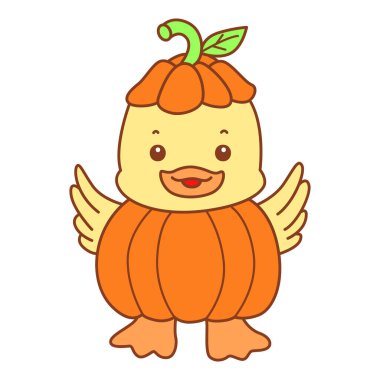 Şirin ördek vektör ikonu. Komik bebek ördek hayvan serisi örnekleri. Yumuşak Ördek Tasarımları Hayatı.