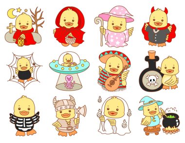 Şirin ördek vektör ikonu. Komik bebek ördek hayvan serisi örnekleri. Yumuşak Ördek Tasarımları Hayatı.