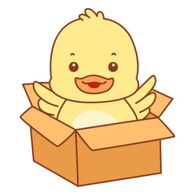 Şirin ördek vektör ikonu. Komik bebek ördek hayvan serisi örnekleri. Yumuşak Ördek Tasarımları Hayatı.