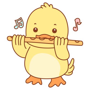 Şirin ördek vektör ikonu. Komik bebek ördek hayvan serisi örnekleri. Yumuşak Ördek Tasarımları Hayatı.