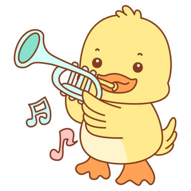 Şirin ördek vektör ikonu. Komik bebek ördek hayvan serisi örnekleri. Yumuşak Ördek Tasarımları Hayatı.