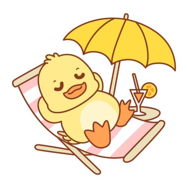 Şirin ördek vektör ikonu. Komik bebek ördek hayvan serisi örnekleri. Yumuşak Ördek Tasarımları Hayatı.