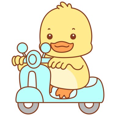 Şirin ördek vektör ikonu. Komik bebek ördek hayvan serisi örnekleri. Yumuşak Ördek Tasarımları Hayatı.