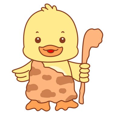 Şirin ördek vektör ikonu. Komik bebek ördek hayvan serisi örnekleri. Yumuşak Ördek Tasarımları Hayatı.