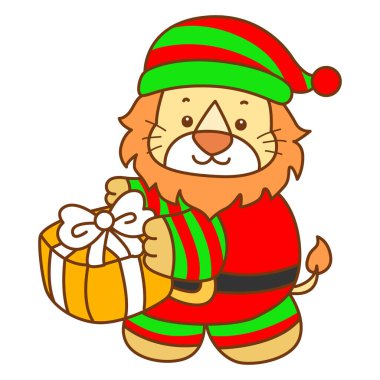 Şirin Aslan vektör ikonu. Komik bebek aslan hayvan serisi illüstrasyonu. Yumuşak Aslan Tasarımları 'nın hayatı.