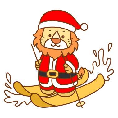 Şirin Aslan vektör ikonu. Komik bebek aslan hayvan serisi illüstrasyonu. Yumuşak Aslan Tasarımları 'nın hayatı.