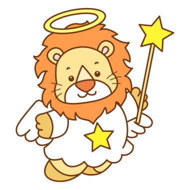 Şirin Aslan vektör ikonu. Komik bebek aslan hayvan serisi illüstrasyonu. Yumuşak Aslan Tasarımları 'nın hayatı.