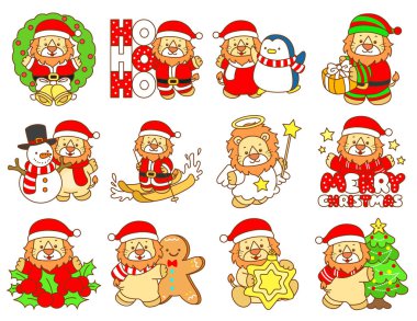 Şirin Aslan vektör ikonu. Komik bebek aslan hayvan serisi illüstrasyonu. Yumuşak Aslan Tasarımları 'nın hayatı.