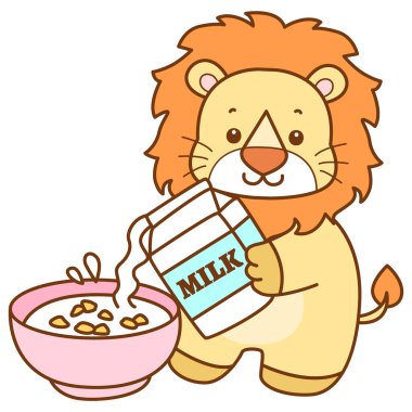 Şirin Aslan vektör ikonu. Komik bebek aslan hayvan serisi illüstrasyonu. Yumuşak Aslan Tasarımları 'nın hayatı.