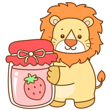 Şirin Aslan vektör ikonu. Komik bebek aslan hayvan serisi illüstrasyonu. Yumuşak Aslan Tasarımları 'nın hayatı.