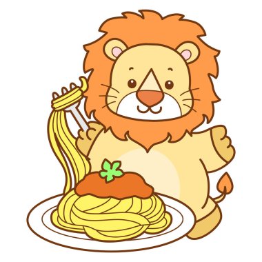 Şirin Aslan vektör ikonu. Komik bebek aslan hayvan serisi illüstrasyonu. Yumuşak Aslan Tasarımları 'nın hayatı.