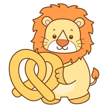 Şirin Aslan vektör ikonu. Komik bebek aslan hayvan serisi illüstrasyonu. Yumuşak Aslan Tasarımları 'nın hayatı.