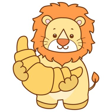 Şirin Aslan vektör ikonu. Komik bebek aslan hayvan serisi illüstrasyonu. Yumuşak Aslan Tasarımları 'nın hayatı.