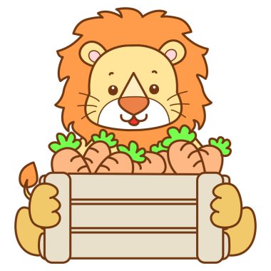 Şirin Aslan vektör ikonu. Komik bebek aslan hayvan serisi illüstrasyonu. Yumuşak Aslan Tasarımları 'nın hayatı.