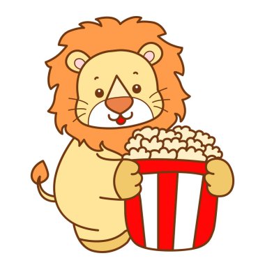 Şirin Aslan vektör ikonu. Komik bebek aslan hayvan serisi illüstrasyonu. Yumuşak Aslan Tasarımları 'nın hayatı.