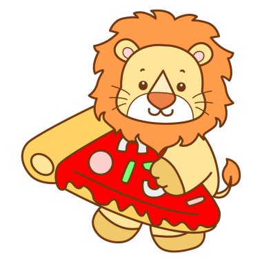 Şirin Aslan vektör ikonu. Komik bebek aslan hayvan serisi illüstrasyonu. Yumuşak Aslan Tasarımları 'nın hayatı.