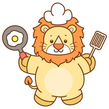 Şirin Aslan vektör ikonu. Komik bebek aslan hayvan serisi illüstrasyonu. Yumuşak Aslan Tasarımları 'nın hayatı.