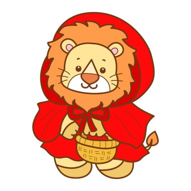 Şirin Aslan vektör ikonu. Komik bebek aslan hayvan serisi illüstrasyonu. Yumuşak Aslan Tasarımları 'nın hayatı.