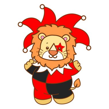 Şirin Aslan vektör ikonu. Komik bebek aslan hayvan serisi illüstrasyonu. Yumuşak Aslan Tasarımları 'nın hayatı.