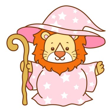 Şirin Aslan vektör ikonu. Komik bebek aslan hayvan serisi illüstrasyonu. Yumuşak Aslan Tasarımları 'nın hayatı.