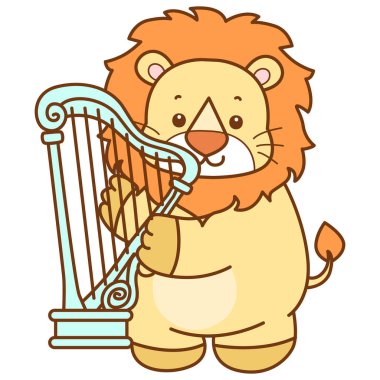 Şirin Aslan vektör ikonu. Komik bebek aslan hayvan serisi illüstrasyonu. Yumuşak Aslan Tasarımları 'nın hayatı.